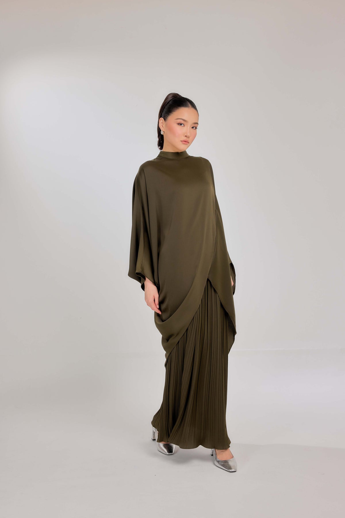 04 - Olivienne - Chanela Full Sleeve Kurung with Pleated Skirt Set