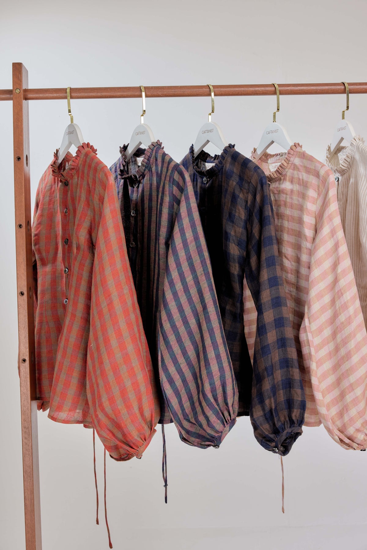 04 - Primrose-Check - Grand Tralala Pure Linen Shirt With Mother Of Pearl Buttons