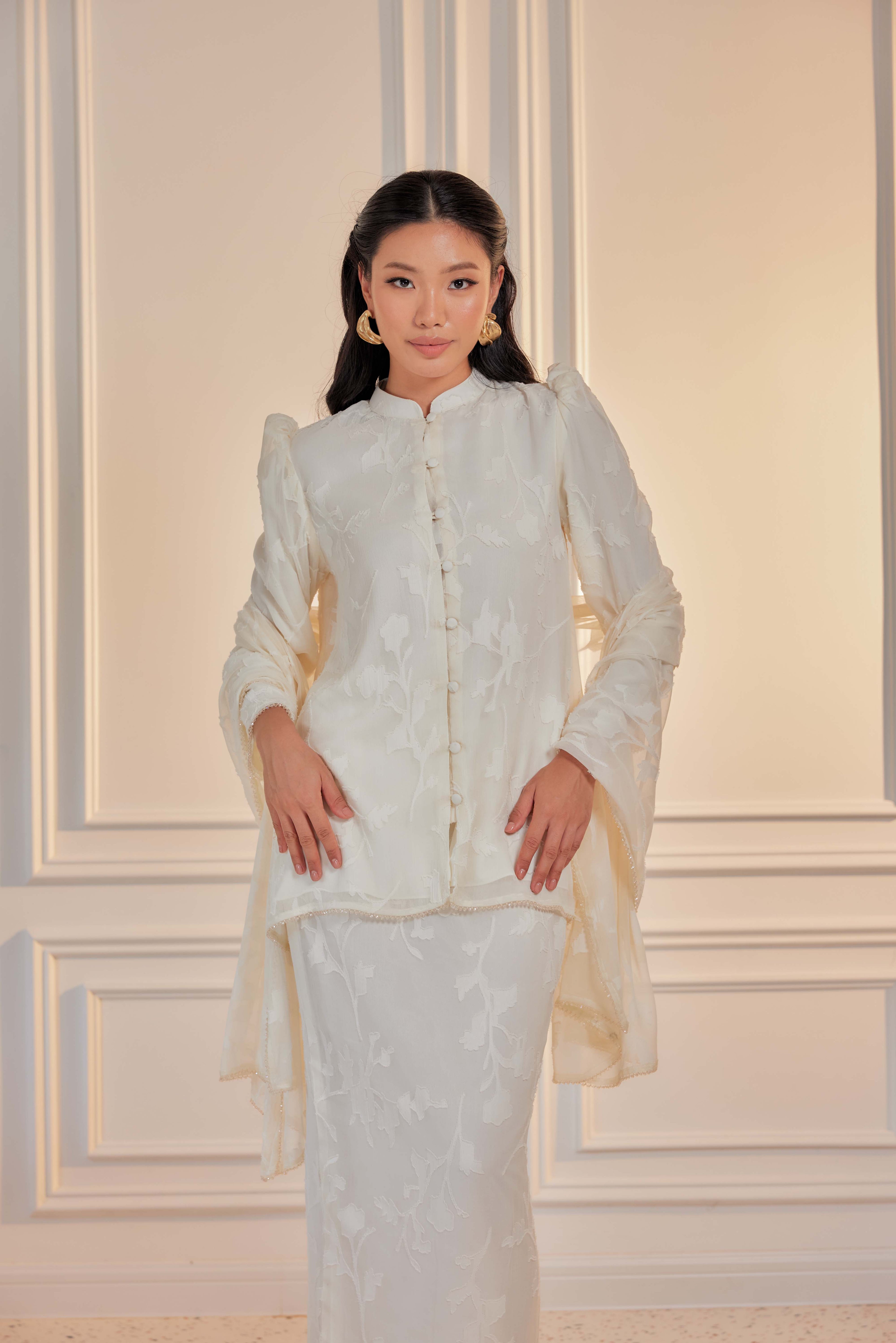 Indah Pelangi Kebarung in Klasik Vanila – The Beaded Edition, Fully Lined