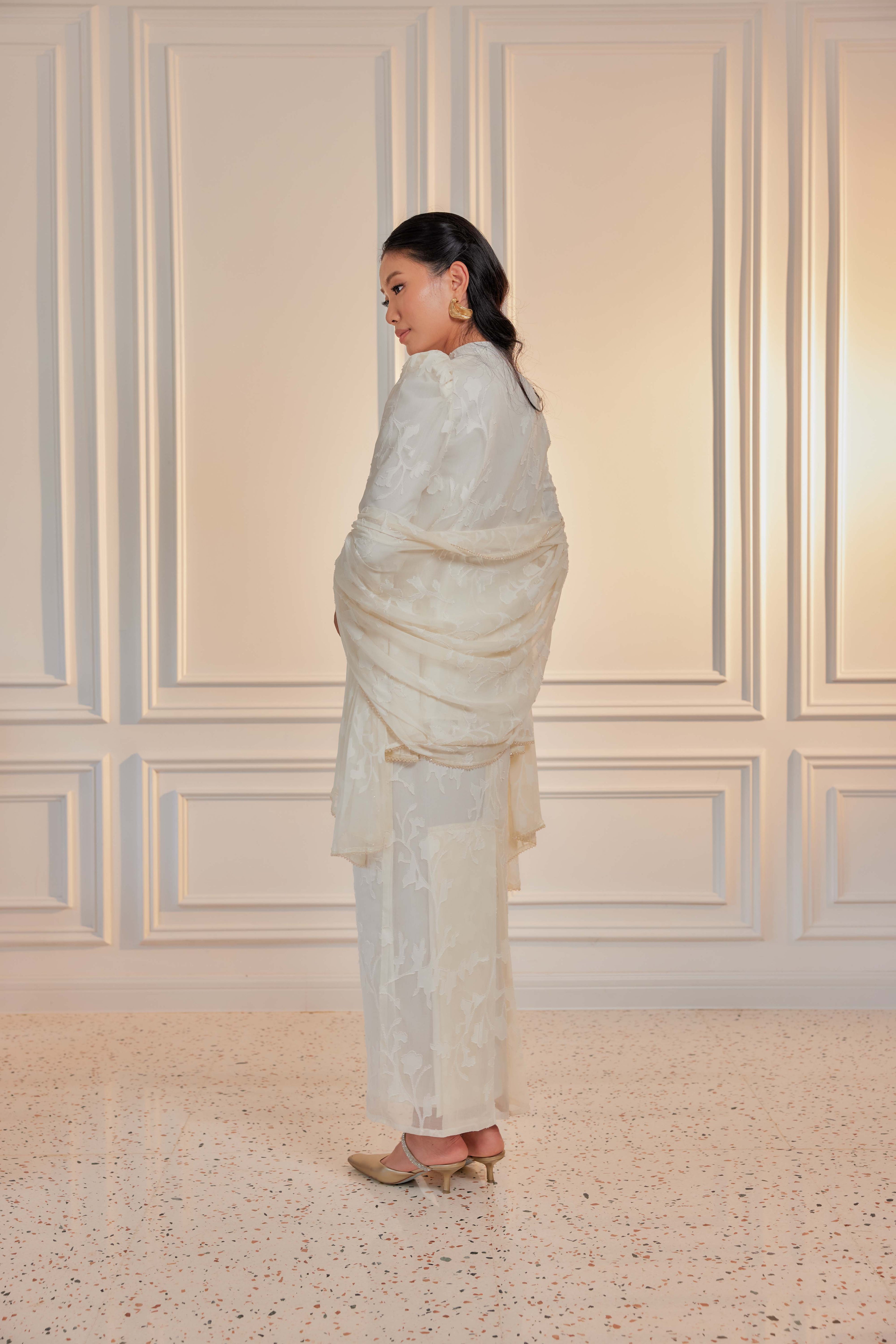 Indah Pelangi Kebarung in Klasik Vanila – The Beaded Edition, Fully Lined