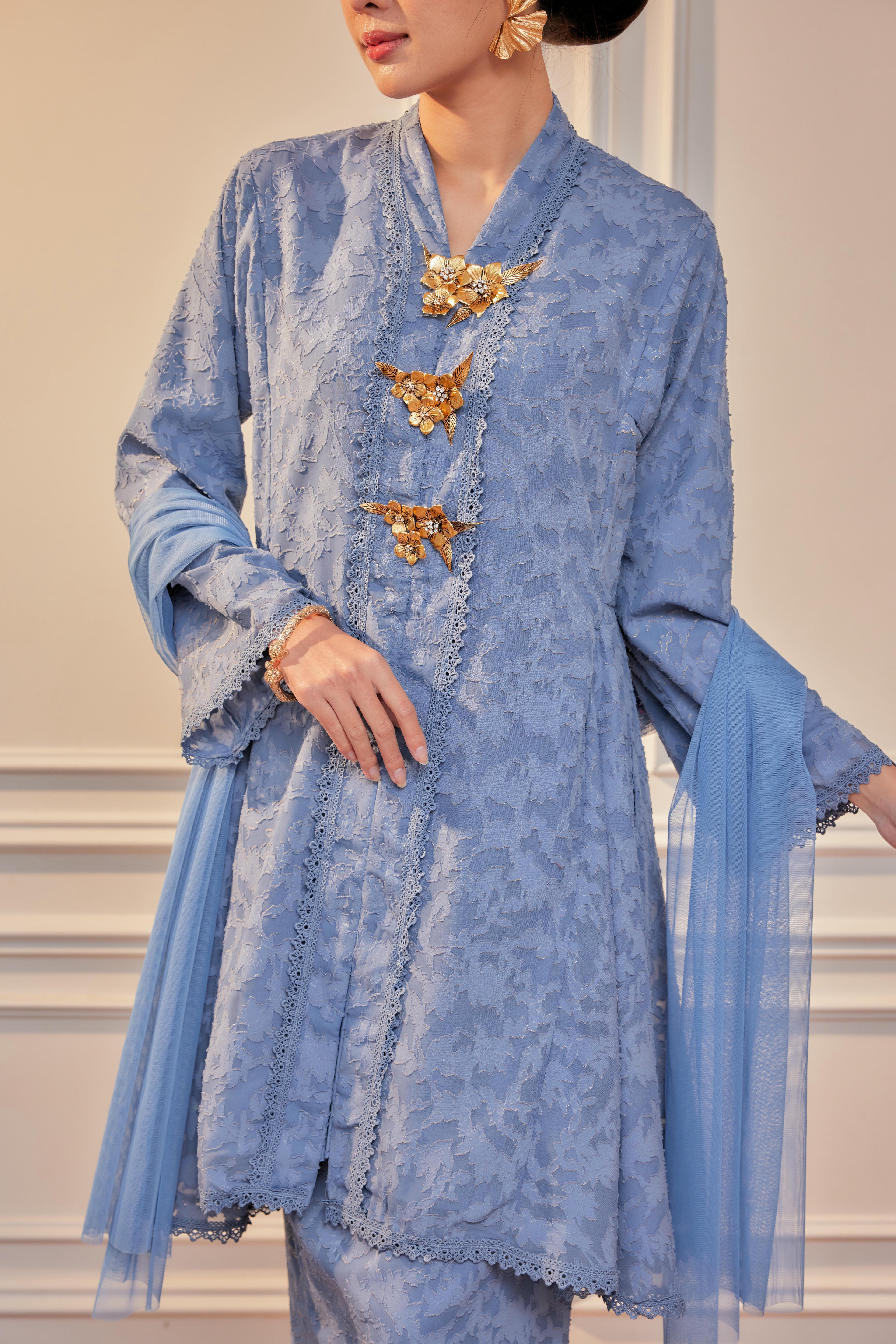 Jacquard Lace Kebaya Riau Set (Full Lining)