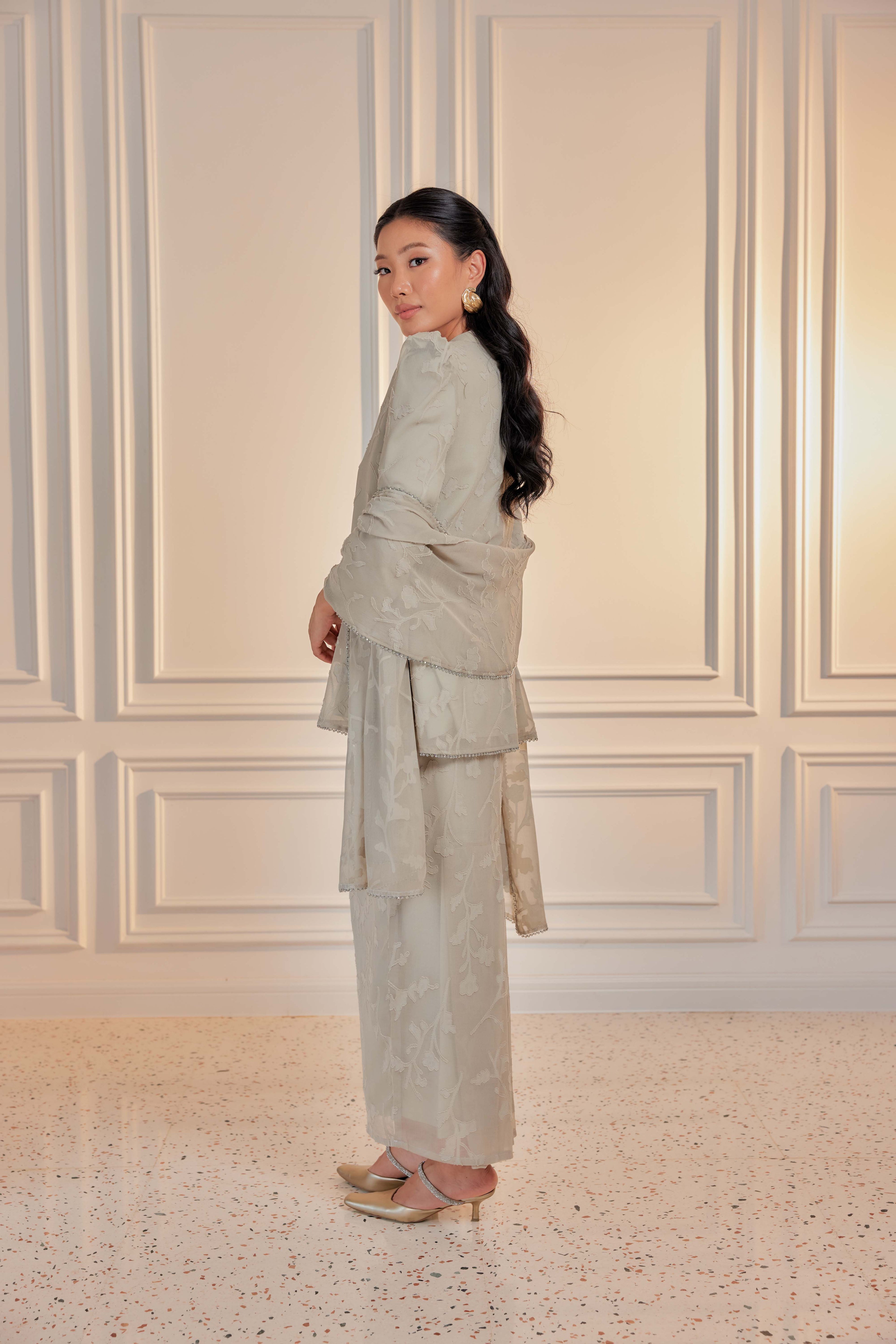 Indah Pelangi Kebarung in Teh Hijau – The Beaded Edition, Fully Lined