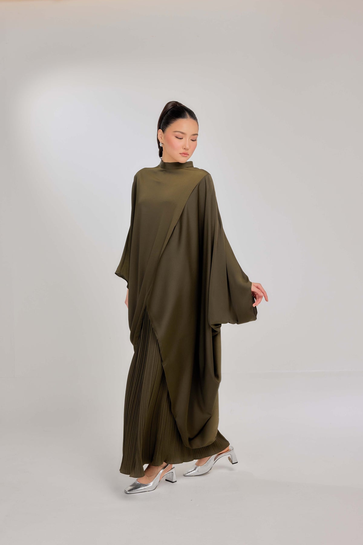 04 - Olivienne - Chanela Full Sleeve Kurung with Pleated Skirt Set