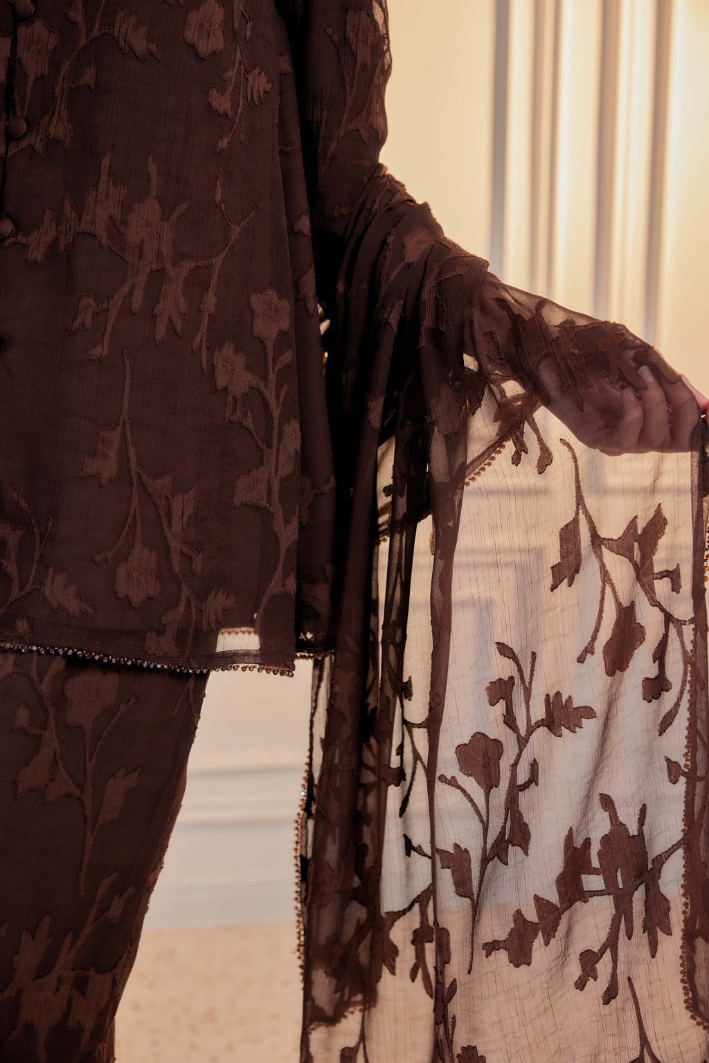 Indah Pelangi Kebarung in Cendana Perang – The Beaded Edition, Fully Lined