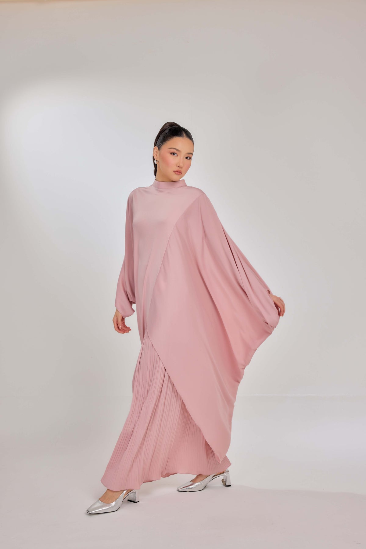 14 - Vintage Rose - Chanela Full Sleeve Kurung with Pleated Skirt Set