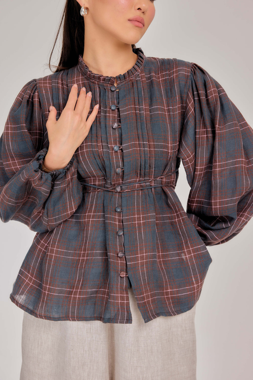 01 - Linen Blouse with Buttons