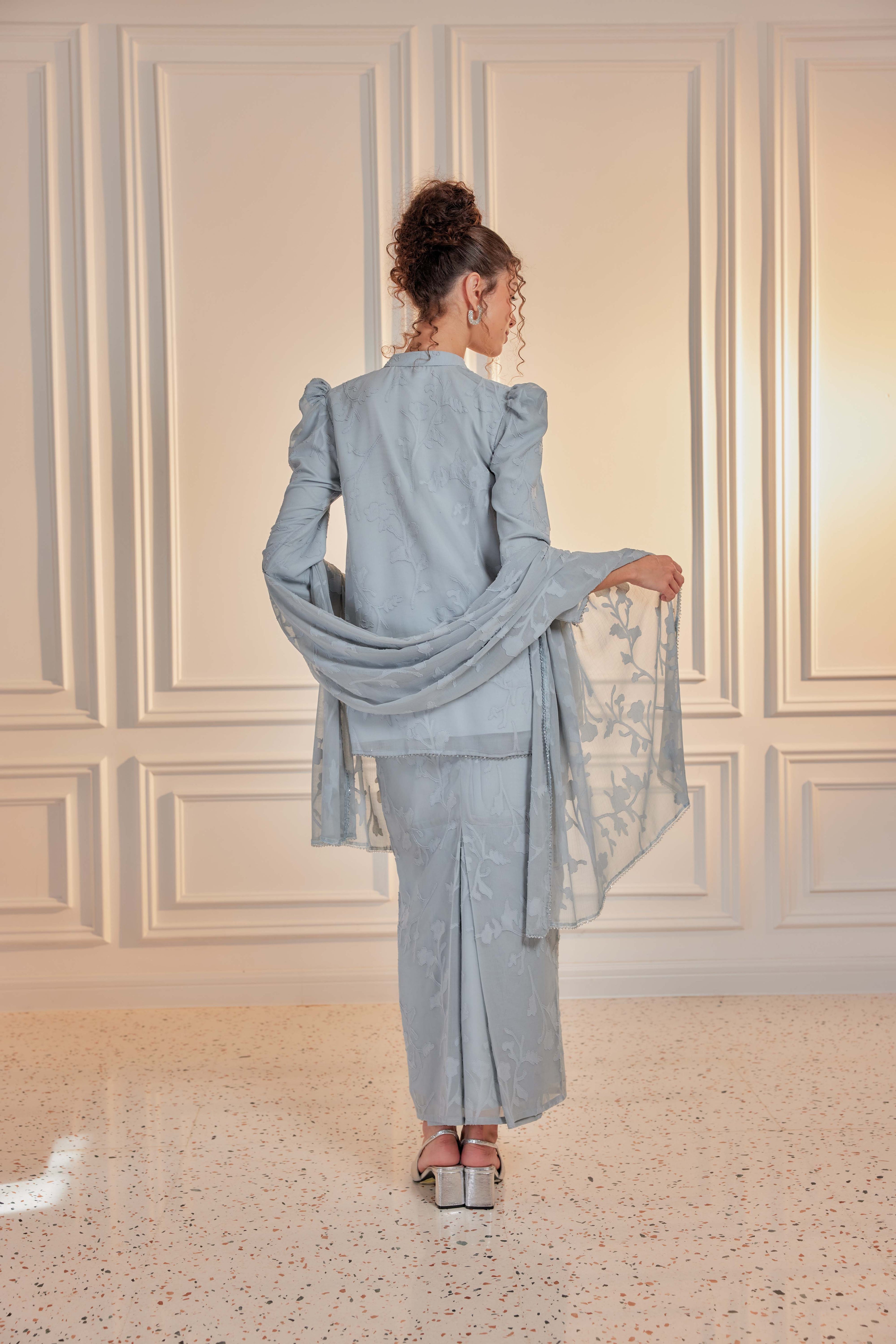 Indah Pelangi Kebarung in Bayu Biru – The Beaded Edition, Fully Lined