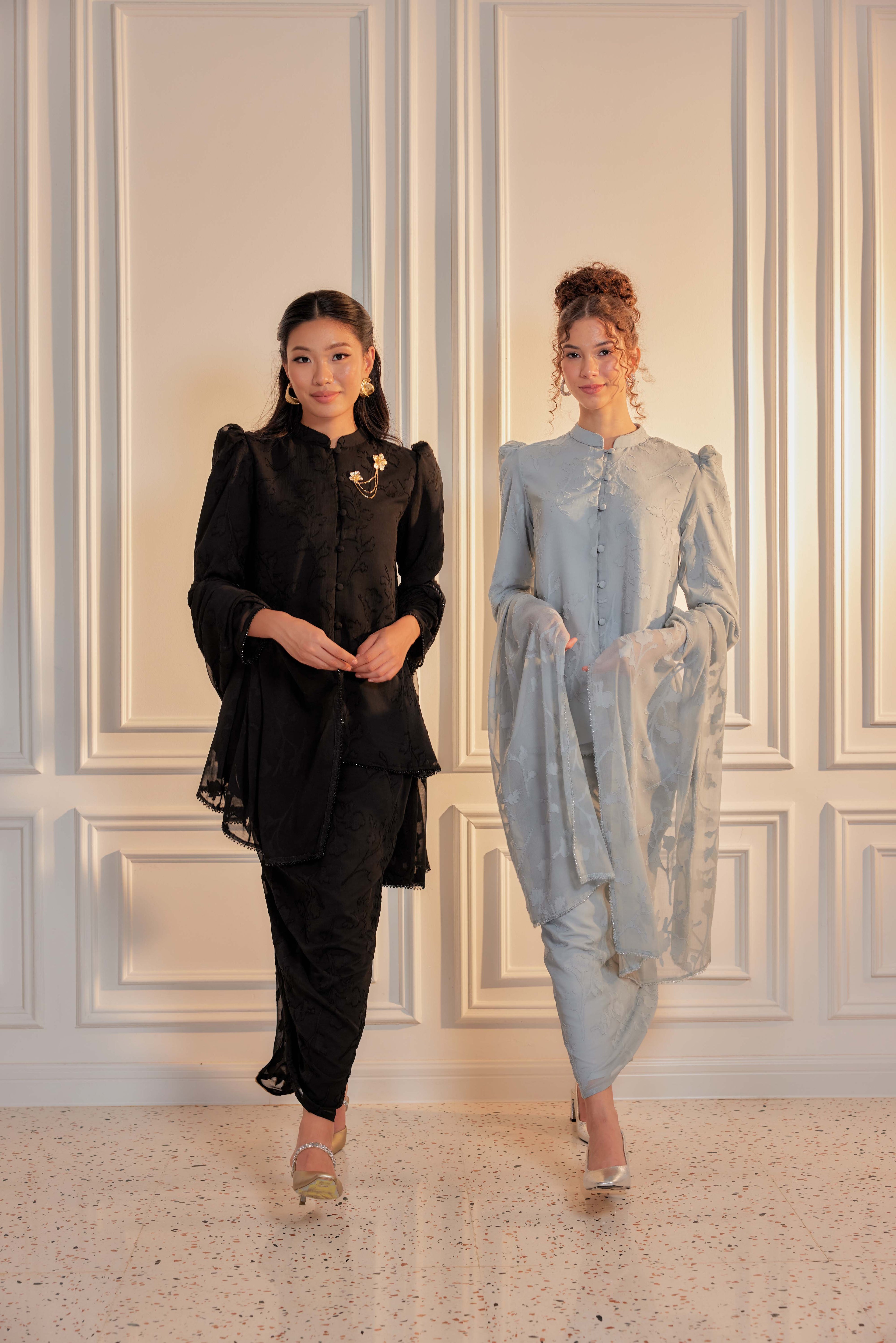 Indah Pelangi Kebarung in Bayu Biru – The Beaded Edition, Fully Lined