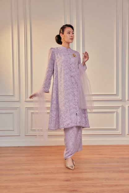 Dewita Jacquard Lace Kebarung with Front Buttons Set (Fully Lined)