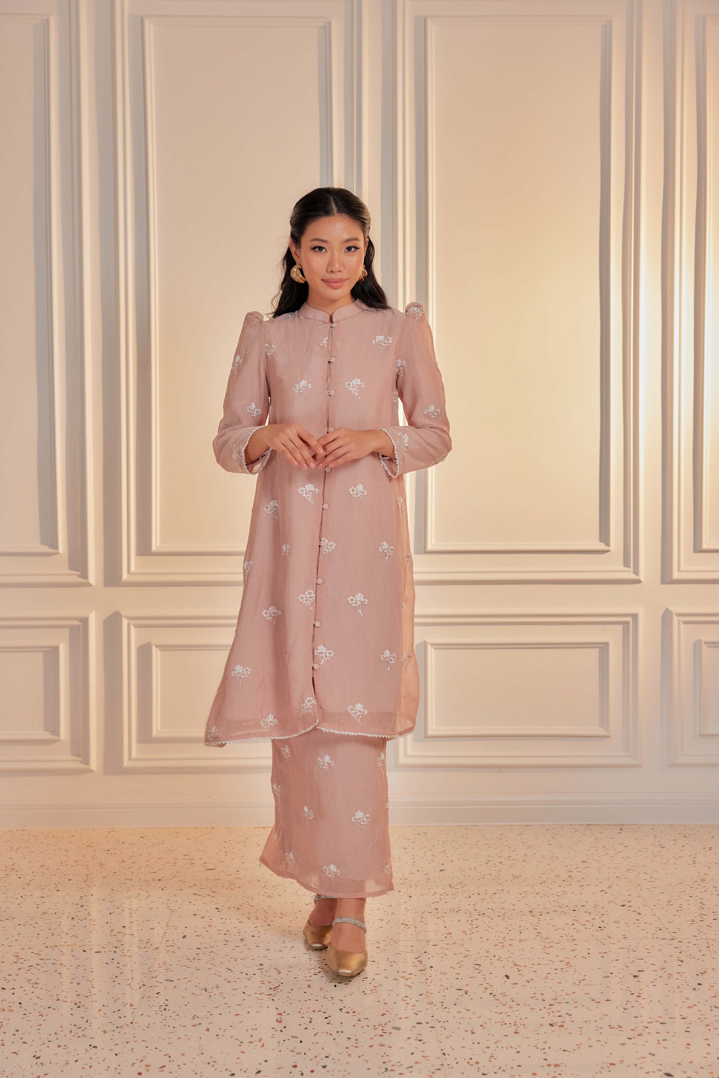 Tembikar - Mutiara Embellished Kebarung Set (Full Lining)